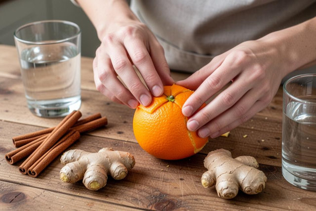 gingembre, orange, cannelle contre l'état grippal